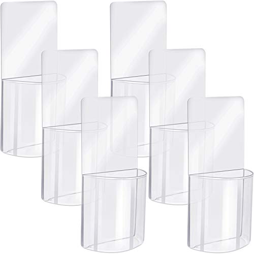 6 Pieces Acrylic Remote Control Holder Transparent Wall Mount Organizer Clear Acrylic Media Storage Box
