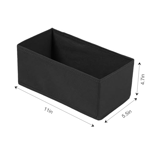 1 Pcs Drawer Organizer Storage Box for Underwear Socks Closet Divider for Wardrobe Dresser Vanity Space Saving Use(Black) - color: Black-1, size: Medium