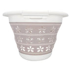 Camco Collapsible Laundry Basket | Features Simple Pop-Open & Collapse-Down Design | Waterproof for Easy Clean-Up | Measures 14.5” x 19.75” x 2.5”/10” Collapsed/Expanded, Taupe & White (51951) - size: 10 inches tall expanded