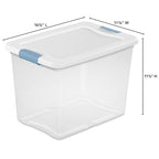 Sterilite 24-Pack Latching Box, Under Bed Storage Bins with Lids, Clear Plastic, 25 Quart - Heavy-Duty Organizing Containers for Closet, Bathroom, and Office - size: 25 Quart, style: 24 Pack
