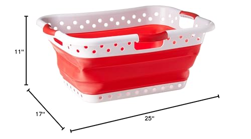 Pop & Load Collapse & Store Large HipHolder 3 Handles laundry-baskets, RED - color: Red, size: Large HipHolder - 3 Handles