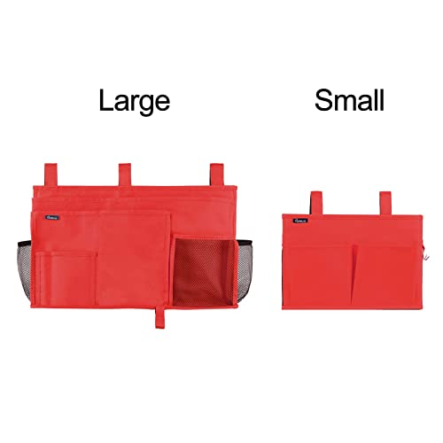 Surblue Caddy Hanging Organizer Bedside Storage Bag for Bunk and Hospital Beds, Red, Small - color: Red, size: Small