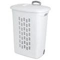 Sterilite 18-Pack Ultra Wheeled Hamper, Laundry Basket w/Flip-Top Lid & Retractable Handle - Plastic Rolling Clothes Storage Cart with Ventilated Holes for Home, Apartment or Dorm - size: 18 Pack