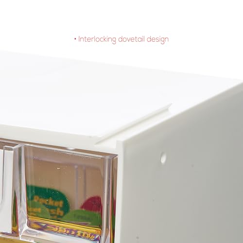 Deflecto Interlocking Tilt Bin, 4 Bin Unit, Clear and White, 23-5/8” x 8-1/8” x 6-5/8” (20403OP) - style: 4 Bins