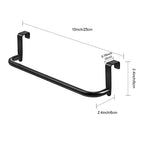 2 Pieces Metal Towel Bar Kitchen Cabinet Steel Towel Rack Bar for Hanging on Inside or Outside of Doors, Home Kitchen Bathroom(Black) - color: Black