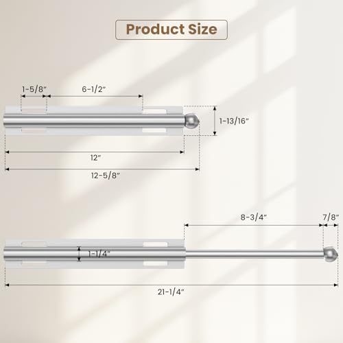 Supforce Valet Rod for Closet Pull Out, Retractable Slide Out Valet Rod Closet Organization, 12" Aluminum Valet Clothing Hanger Rods Perfect for Suits, Freshly Pressed Clothes, Matte Silver - color: Matte Silver, size: 12IN