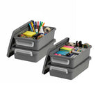 IRIS USA 3 Qt. Plastic Craft Storage Container Bins with Lids, 4 Pack, Small Art & Office Supply Organizer Tote, Sensory Bins & Boxes for Home & University, Stackable, Secure Latch Buckles, Gray - size: 3 Qt. - 4 Pack