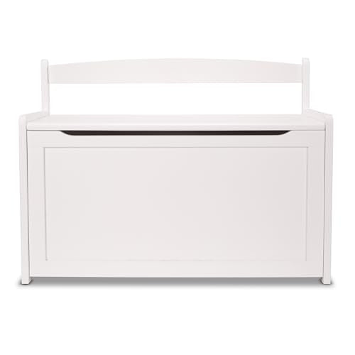 Melissa & Doug Toy Chest, Wooden Toy Storage Box with Safety-Hinged Lid, Kids Toys Storage Organizer for Playroom, Bedroom, & Montessori Classroom Furniture for Boys & Girls Ages 3+ - color: White