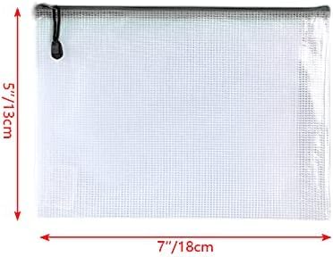 Oaimyy-15 Pcs-5"x 7"-Mesh Zipper Pouches File Bags Puzzle Storage Bags Folders Large Bag Zip Pouch for Office Supplies,Organizing Classroom Storage,Board Game Organization-Black - color: Black, size: 5"x 7"