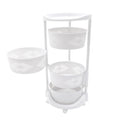 4 Tier Kitchen Storage Rack, Rotating Storage Shelf with Lockable Casters Multi-Layer Kitchen Storage Shelf Vegetable Rotating Shelf Organizer Stackable Storage Shelf Round Storage Car - size: 4 Tier