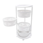 4 Tier Kitchen Storage Rack, Rotating Storage Shelf with Lockable Casters Multi-Layer Kitchen Storage Shelf Vegetable Rotating Shelf Organizer Stackable Storage Shelf Round Storage Car - size: 4 Tier