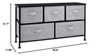 Amazon Basics Extra Wide Fabric 5-Drawer Storage Organizer Unit for Bedroom Closet, Black - color: Black