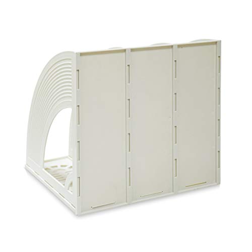 SAYEEC Magazine File Holders 3 Compartment Binder Stand Gray Magazine Storage Folder Desktop File Bookshelf Organizer Office Book Holder Rack for Office Home School - color: 3 Compartments - Gray