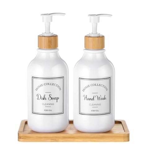 Bamboo Soap Dispenser Tray, Bathroom & Kitchen Sink Tray - Square, Ideal for Jewelry & Cosmetics - Bathtub Organizer - style: square