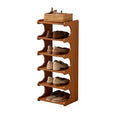 Tall Narrow Solid Wood Shoe Rack, 6 Tier Vertical Shoe Storage Tower, Freestanding Corner Organizer for Small Entryways, Slim Space-Saving Shoe Rack (12.6" L x 9.84" W x 32.1" H) - size: 6layers 32.1"H