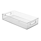 iDesign Stackable Clear Plastic Extra Long Pantry Organizers and Cabinet Storage Bins for Kitchen - size: 16 x 8 x 3, style: Pack of 1
