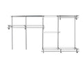ClosetMaid ShelfTrack Wire Closet Organizer System, Adjustable from 5 to 8 Ft., With Shelves, Clothes Rods, Hardware, Durable Steel, Satin Chrome - color: Satin Chrome, size: 5 to 8 ft