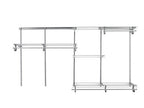 ClosetMaid ShelfTrack Wire Closet Organizer System, Adjustable from 5 to 8 Ft., With Shelves, Clothes Rods, Hardware, Durable Steel, Satin Chrome - color: Satin Chrome, size: 5 to 8 ft
