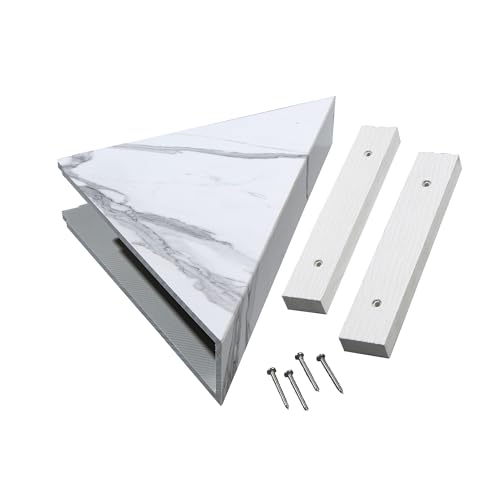 Palisade Vinyl Waterproof Corner Shower Shelf in Carrara Marble/Urban Glacier - color: Carrara Marble/Urban Glacier