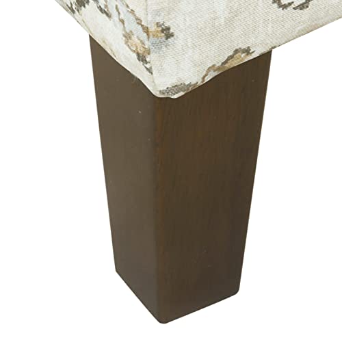 HomePop Ottomon Upholstered Rectangular Storage Ottoman Bench with Hinged Lid, Brown and Cream Large - color: Brown and Cream