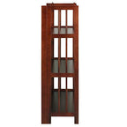 Casual Home Narrow 3-Shelf Folding Bookcase, 14" Wide, Walnut - color: Walnut