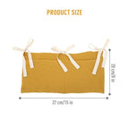 Cinaci 2pcs Cotton Pram Stroller Caddy Baby Crib Hanging Organizers Storage Pockets Nappy Diaper Bags Bedside Pockets for Milk Bottle/Soothing Toys/Wipes (Cream Set) - color: Cream and Ginger Set