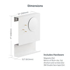 Key Holder Wall Mount and Mail Organizer - Hide Your Mail with a Modern and Minimal Look (White) - color: White