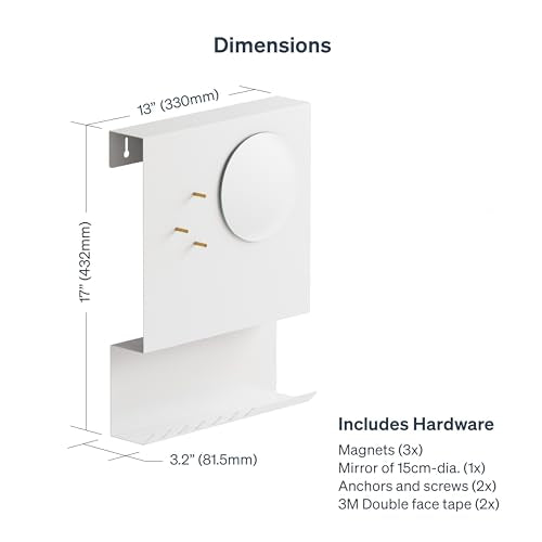 Key Holder Wall Mount and Mail Organizer - Hide Your Mail with a Modern and Minimal Look (White) - color: White