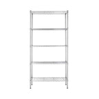 Amazon Basics 5-Shelf Adjustable Heavy Duty Steel Wire Rack, Space Saving Storage Shelving Organizer for Kitchen, Garage, No-Tool Assembly, 350 lbs Weight Capacity, 36" x 14" x 72", Chrome