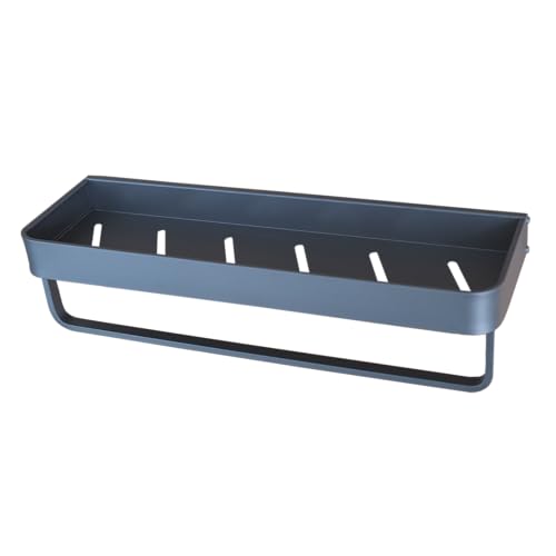 Bathroom Shelf with Towel Bar，Wall-Mounted Shower Storage Rack, 15.75 -Inch Suitable for bathrooms, Kitchens and Toilets，No Drill Bathroom Shelf