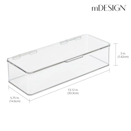 mDesign BBQ Grill Accessories Organizer Box for Cooking Utensils - Clear