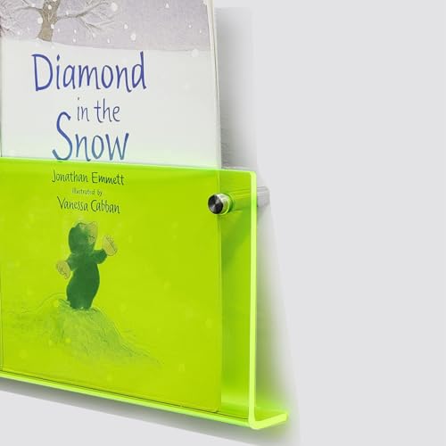 ROYALITA 2-Pack Acrylic Magazine Holder Brochure Holder, 24" Record Holder Magazine Rack, Fashion Hanging Bookshelf Literature Storage Rack for Waiting Room, Living Room, Office, Green 24 Inch - color: Green, size: 24 Inch
