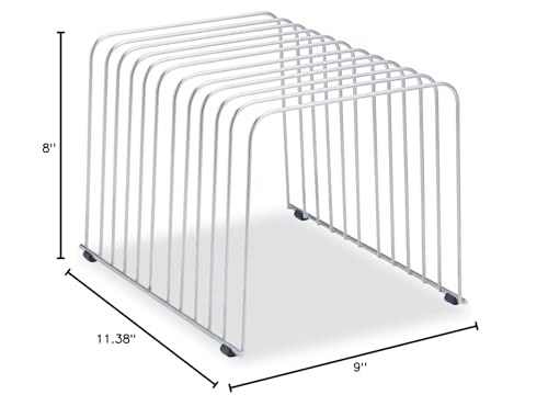 Fellowes Desktop Organizer, 11 Sections, 9" x 11.375" x 8", Wire, Silver (72012) | (72012) - size: 1 Count (Pack of 1)