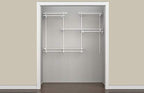 ClosetMaid ShelfTrack Wire Closet Organizer System, Adjustable from 4 to 6 Ft., With Shelves, Clothes Rods, Hardware, Durable Steel, White - color: White, size: 4 ft to 6 ft