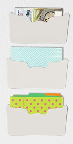 Simple Houseware Single Pocket Wall Mount for Hanging File Holder, 3 Packs, White - color: White, size: 3 Pack