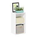 Furinno PASIR Book Shelf, 2-Tier Modern Bookshelf, Open Shelves Bookcase 9 x 12 x 21, Easy Assembly, for Living Room, Bedroom, Home Office, White - color: White, size: 2-Tier Cube