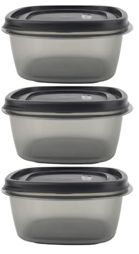 Bundle Food Storage Container Set, Easy Find Lids with Chalk Pen And Chalk Labels (Silver, 5 Cup Pack of 3) - color: Silver, size: 5 Cup Pack of 3