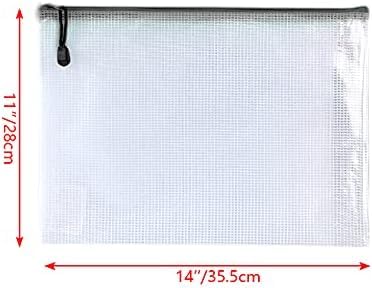 Plastic Mesh Zipper Pouch Document Folders Bag Zip File Bags for Office Supplies Storage-15 Pcs (Multicolor, 11"x 14") - color: Multicolor, size: 11"x 14"