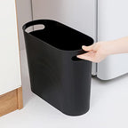 rejomiik Small Trash Can, Slim Garbage Can Plastic Waste Basket with Handles 3.5 Gallon Container Bin for Narrow Spaces Bathroom, Bedroom, Kitchen, Office at Home, 2 Pack Black - color: Black, size: 2 pack