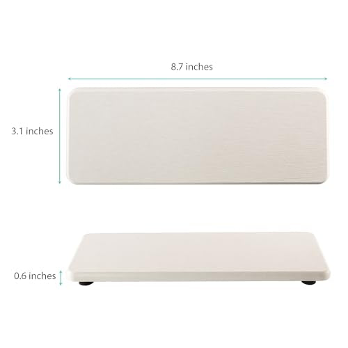 NiuYichee 2 Pcs Water Absorbing Stone Trays, Kitchen/Bathroom Sink Soap Dish, Diatomite Tray Used for Hand Soap & Cosmetic Bottles in The Modern Home, 3.15" W x 8.7" L, White - color: White, size: 8.7" x 3.15"