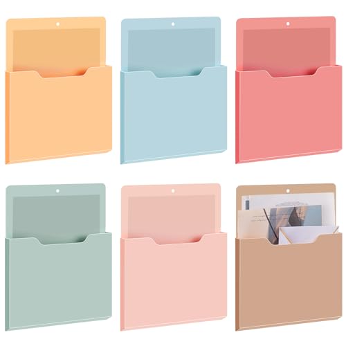 Fuutreo 6 Pcs Magnetic Wall File Organizer Magnetic Wall File Holder Refrigerator Magazine Holder for Mail Letters Paper(Light Vintage,Vertical-large) - color: Light Vintage, size: Vertical-Large