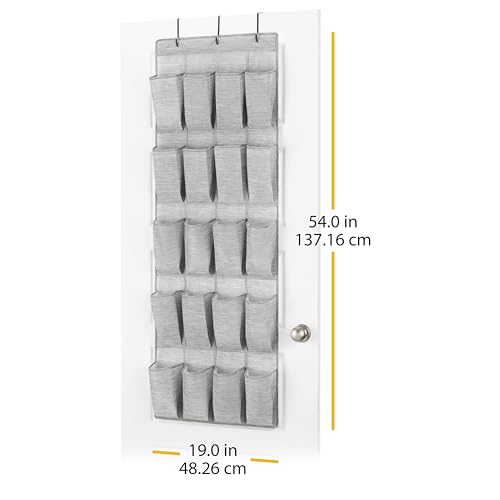 Whitmor Over the Door Shoe Organizer - 20 Section - Space-Dyed Grey - size: 20 Pocket Space-Dyed Gray