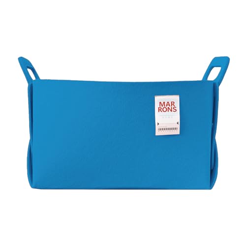 Collapsible Felt LIGHTBLUE Storage Bin Large 14.6"x9.4"x9.4" – Foldable Basket with Handles for Closet, Laundry Room Organization, Storage, Decorative Storage Bins for Shelves, Nursery - color: LIGHTBLUE, size: LARGE