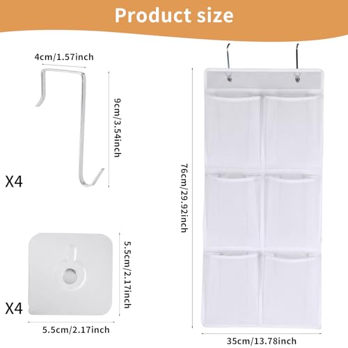 GOMAJI Over the Door/Wall Shoe Organizer, 2 Pack, Narrow, Hanging Shoe Rack for Closet, Bathroom, RV, Pantry, Camping, White
