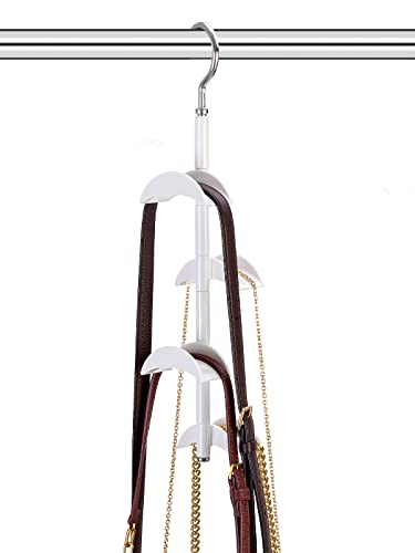 Purse Hanger for Closet - Rotating Handbag Hanging Hook Bag Storage Space Saver with 4 Hooks, Hanging Organizer for Scarf Handbag Belt, 2 PCS - style: Purse Hook-2 Pcs