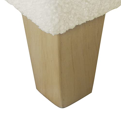 HomePop Sherpa Storage Bench - Cream - color: Cream Sherpa