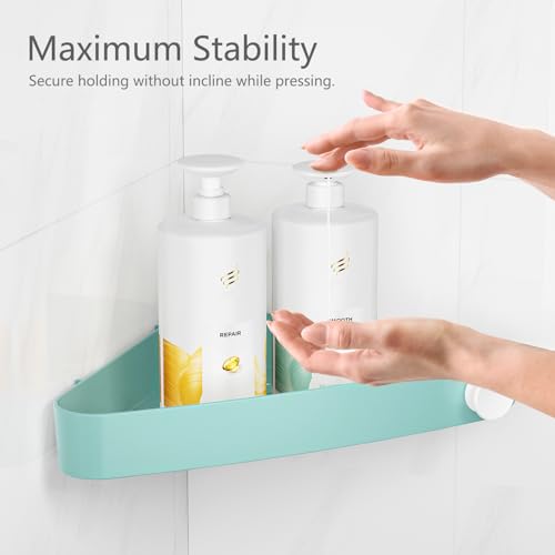 Sotfamily Plastic Shower Caddy Corner (For 90° Only), 2 Pack Adhesive Corner Shower Shelves for Bathroom Organizers and Storage, Turquoise - color: Turquoise, size: 2 Pack