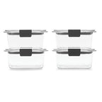 Rubbermaid Brilliance BPA Free Airtight Food Storage Containers with Lids, Set of 4 (4.7 Cup) Ideal for Lunch, Meal Prep, and Leftovers - size: 4.7 cup (8-Piece)