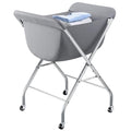 ELYKEN Laundry Cart with Wheels, 33”H Easy Rolling Laundry Hamper with Removable Liner Bag, Sturdy Metal Frame Clothes Basket with 4 Casters and 2 Brakes - color: Gray, size: 25.6"L x 22"W x 33"H
