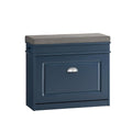Haotian Small Shoe Storage Bench, Narrow Shoe Cabinet Entryway with 1 Flip-Drawer and Seat Cushion, Mini Shoe Rack Hallway Entrance Mudroom, Navy Blue FSR82-K-B - color: Navy, size: 1 Drawer:24x9.4x20"